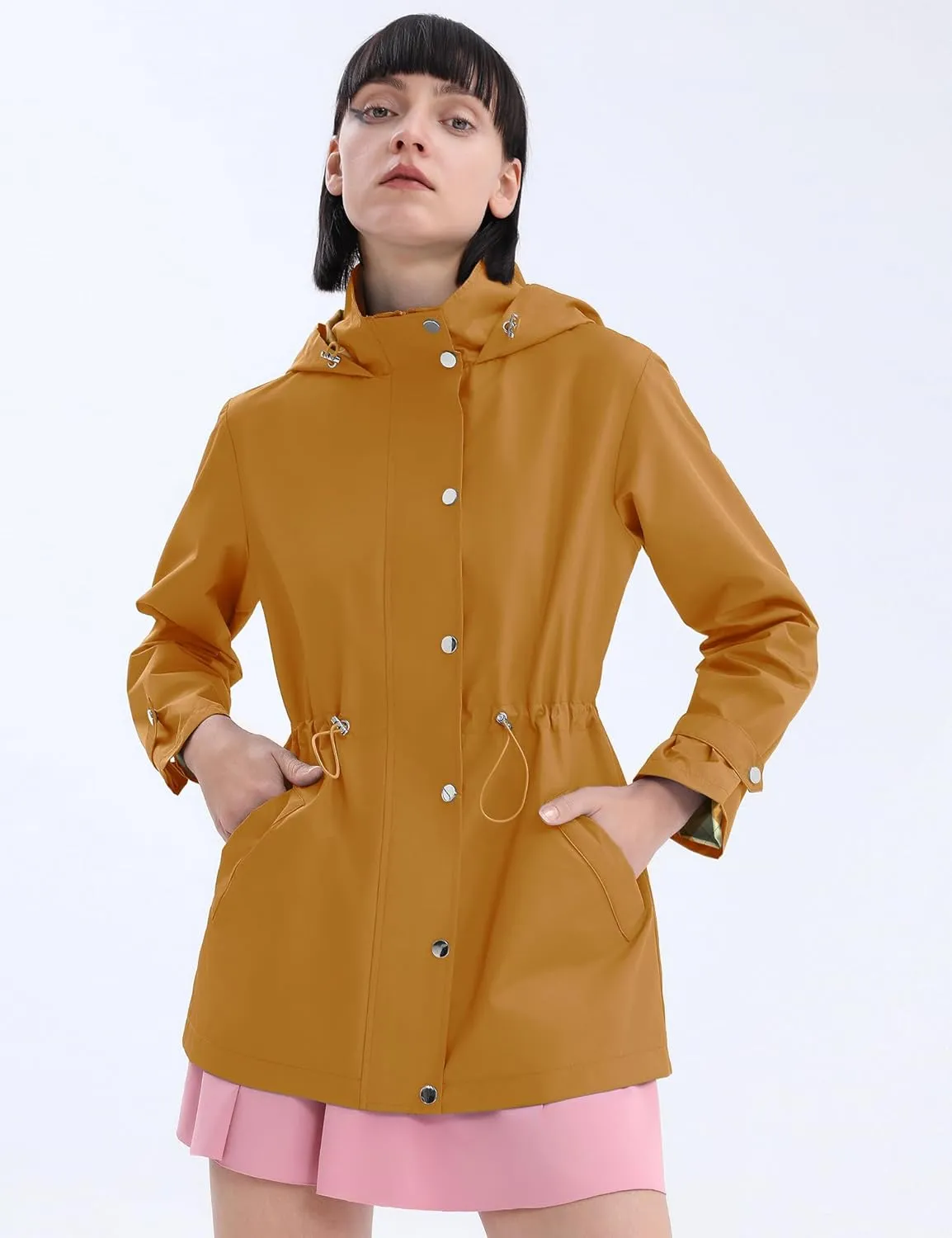 Avoogue Rain Jacket for Women Waterproof Lightweight Hooded Raincoat for Hiking Travel Outdoor