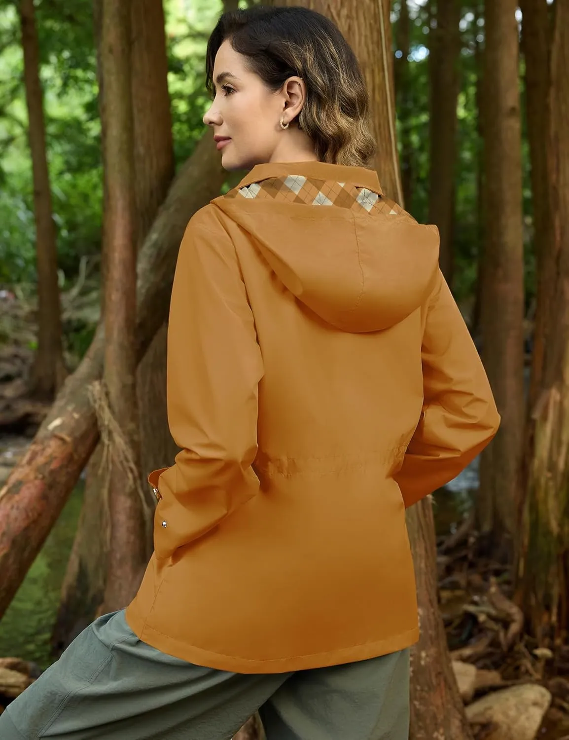 Avoogue Rain Jacket for Women Waterproof Lightweight Hooded Raincoat for Hiking Travel Outdoor