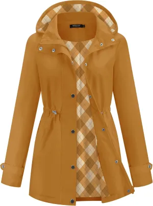 Avoogue Rain Jacket for Women Waterproof Lightweight Hooded Raincoat for Hiking Travel Outdoor