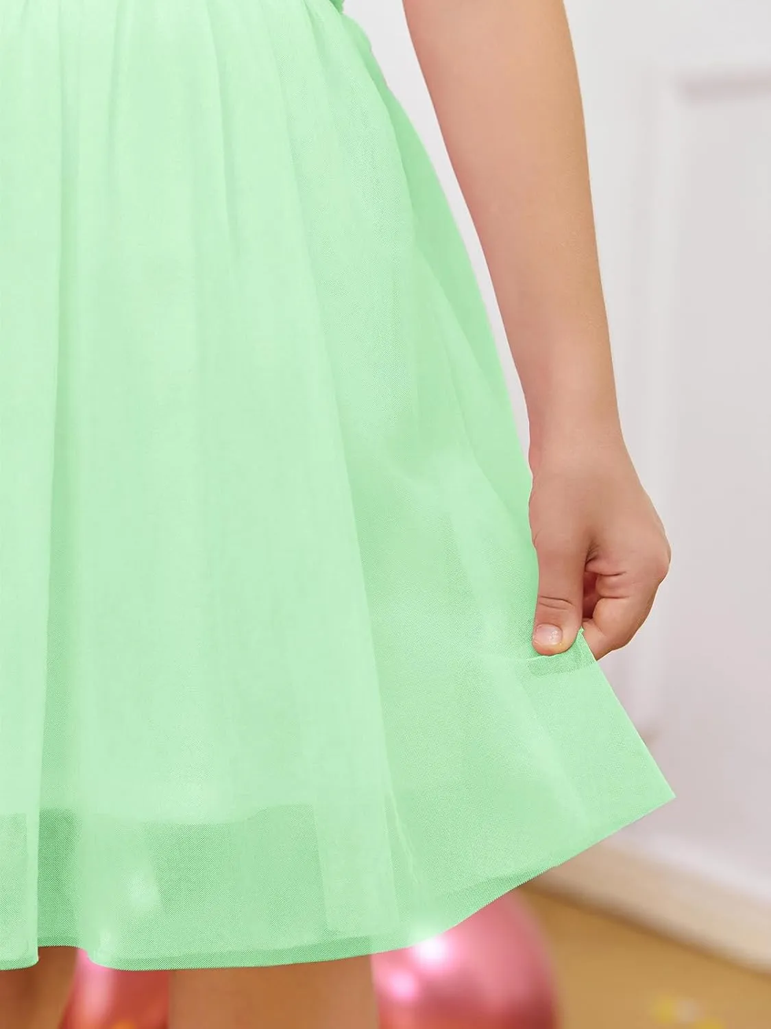 Batermoon Girls One Shoulder Dress Summer Party Graduation Semi Formal Short Dresses 5-14 Years