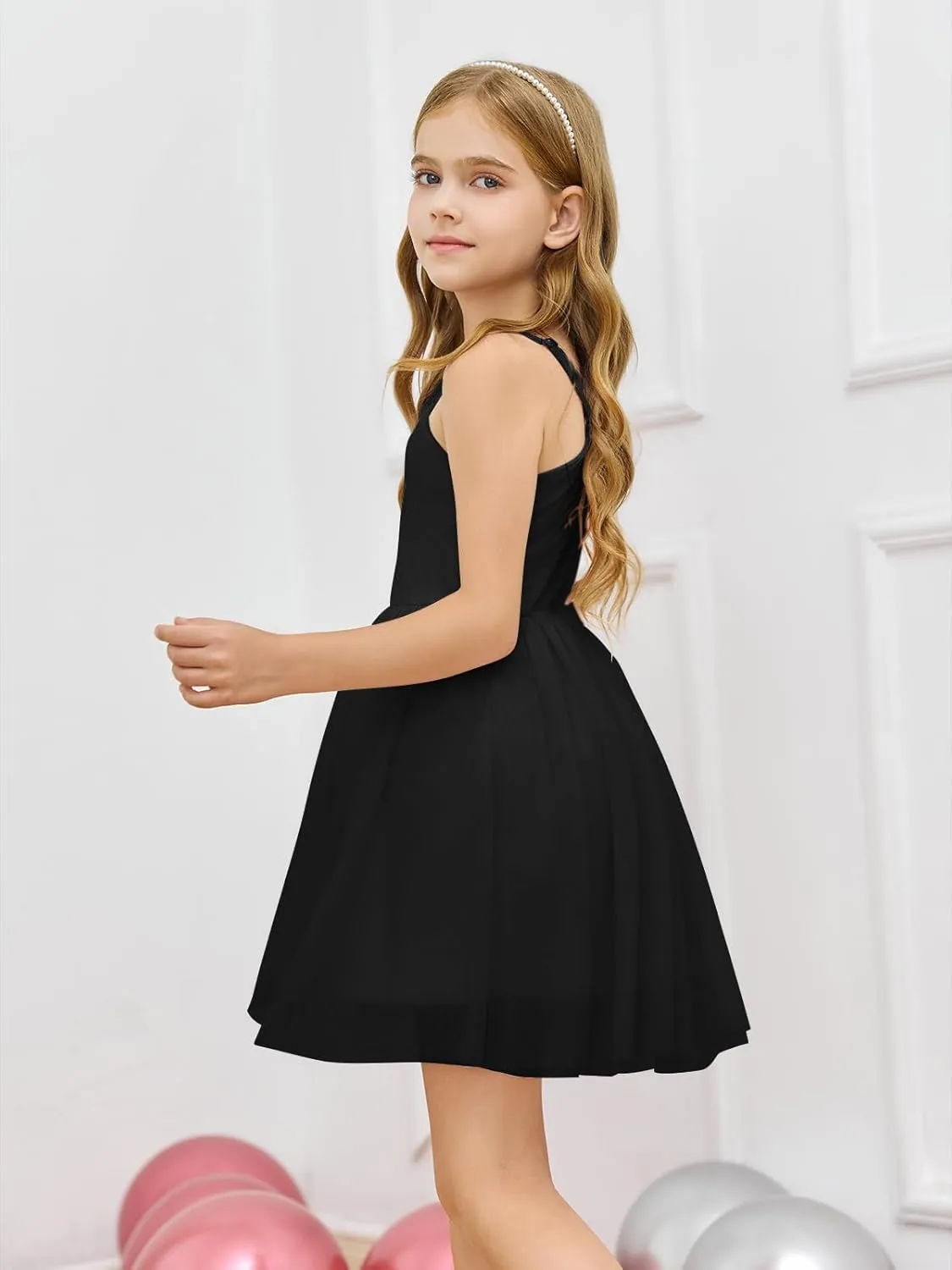 Batermoon Girls One Shoulder Dress Summer Party Graduation Semi Formal Short Dresses 5-14 Years