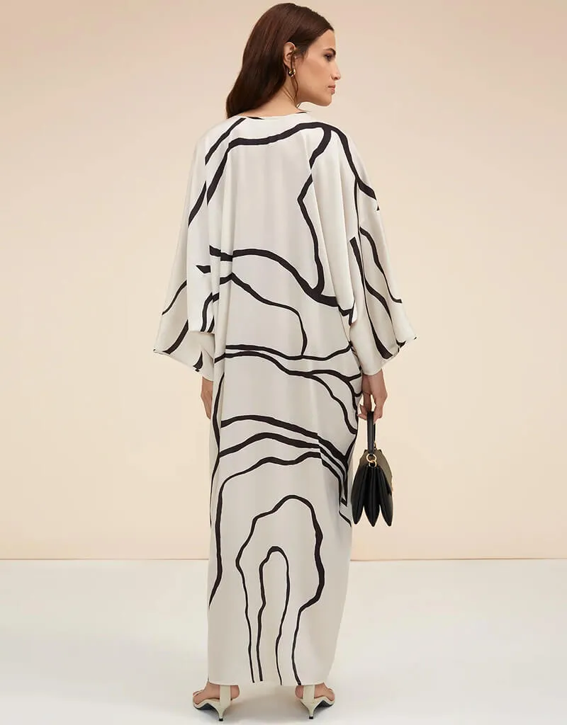 Black Latest Printed Maxi Dress