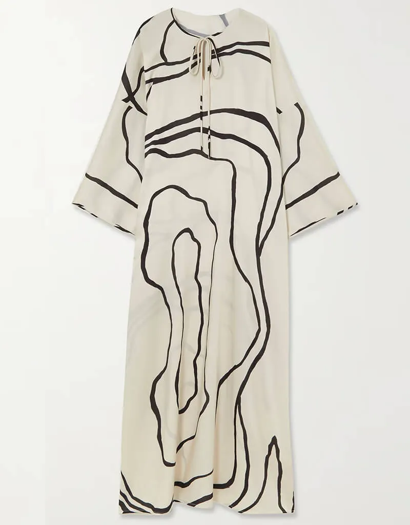 Black Latest Printed Maxi Dress