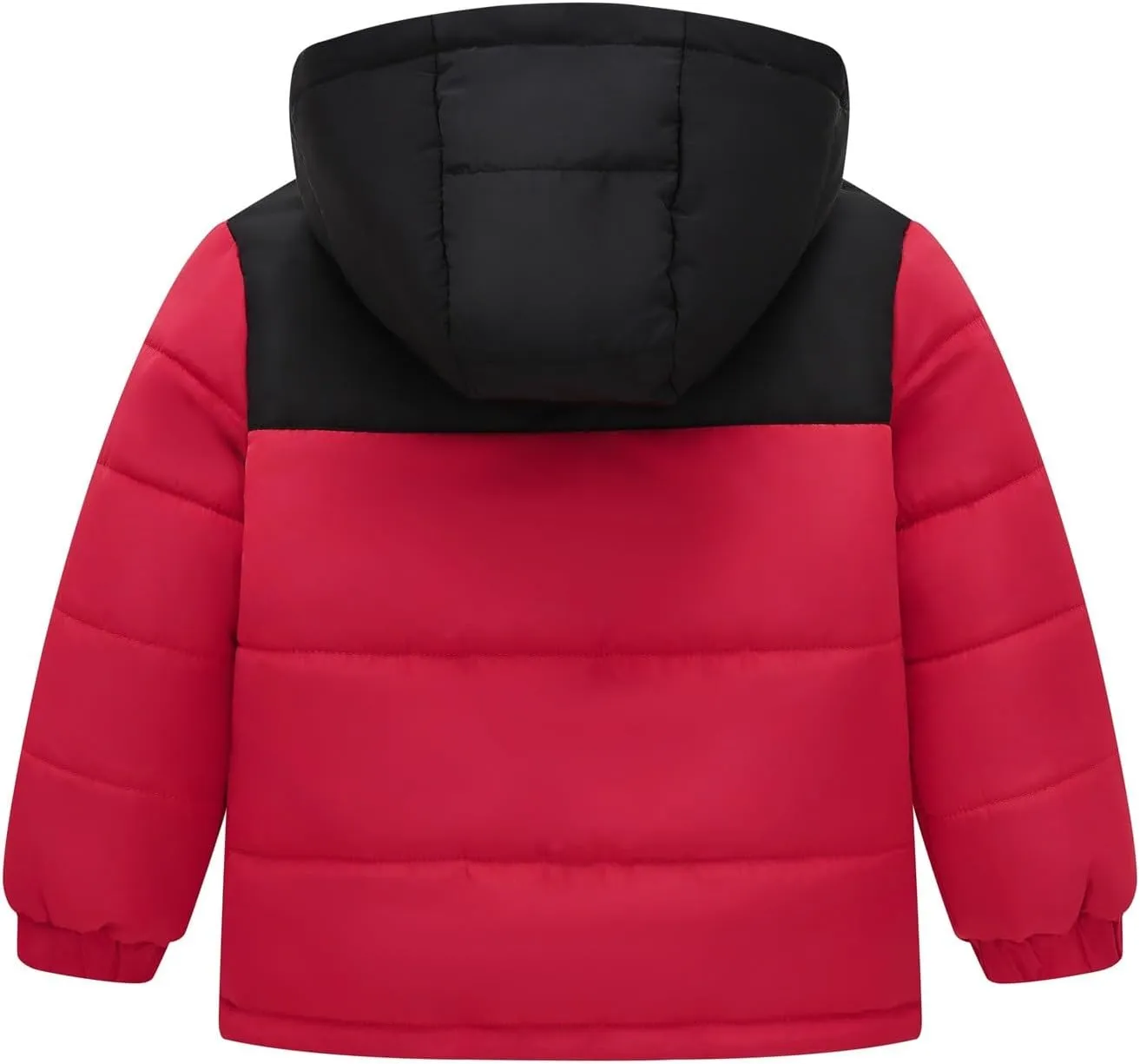 Boys Down Jacket Hood Thick Warm Winter Coat Parka Padded Color Block Outerwear Puffer Water-esistant Jacket