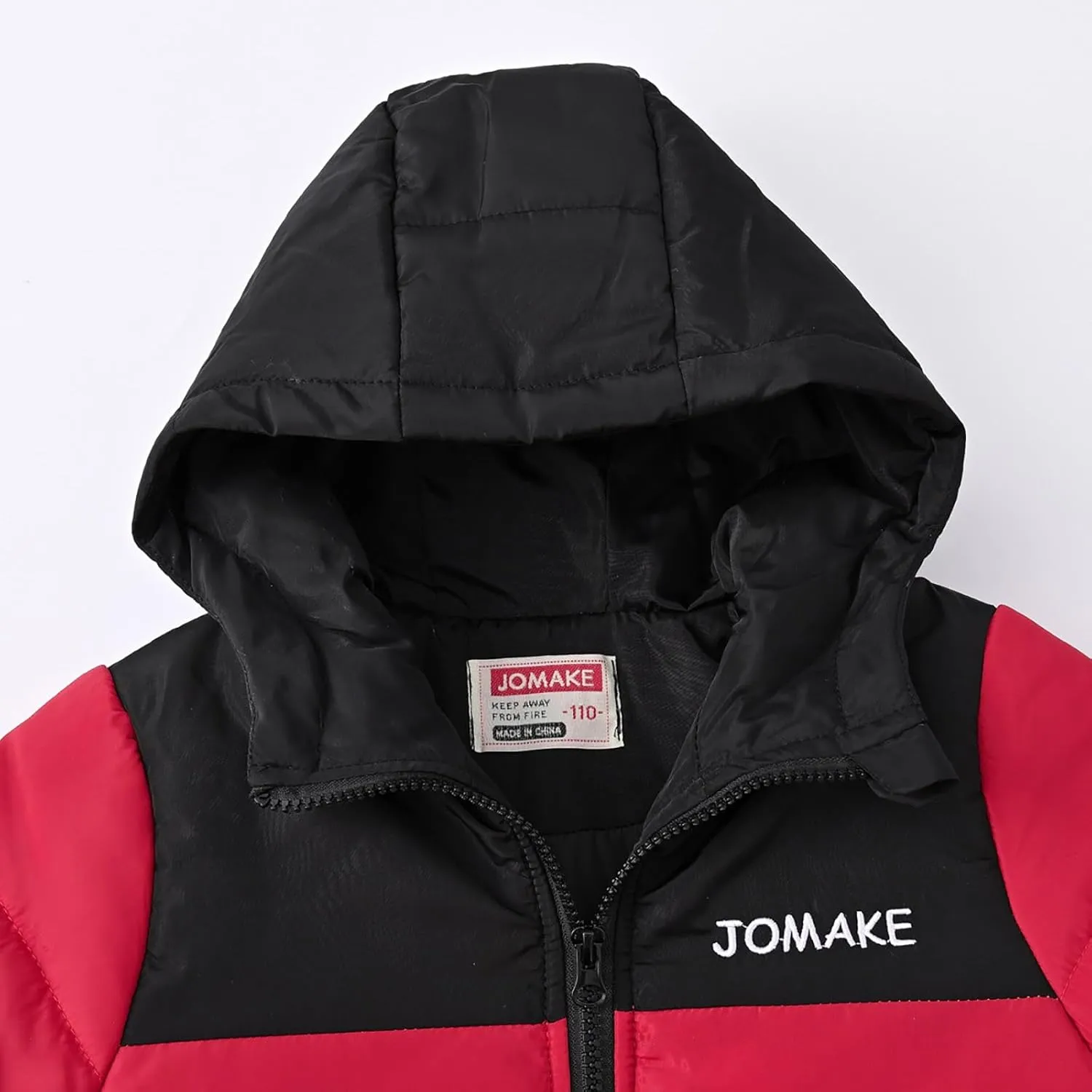 Boys Down Jacket Hood Thick Warm Winter Coat Parka Padded Color Block Outerwear Puffer Water-esistant Jacket