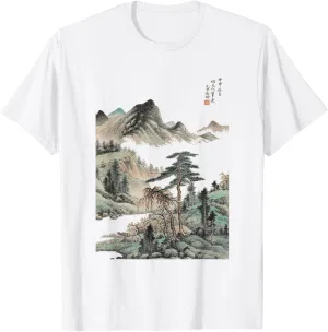 Chinese Mountain Landscape Shan Shui Mountain Spring Fall T-Shirt