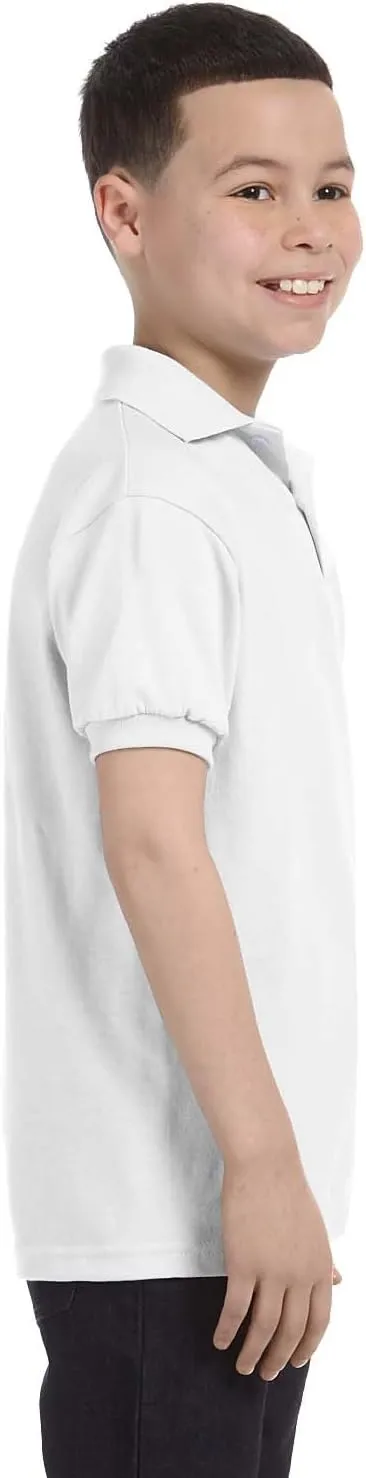 Hanes Boys' Short Sleeve Eco Smart Jersey Polo