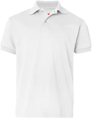 Hanes Boys' Short Sleeve Eco Smart Jersey Polo