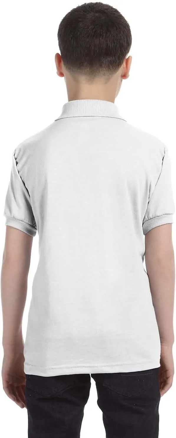 Hanes Boys' Short Sleeve Eco Smart Jersey Polo