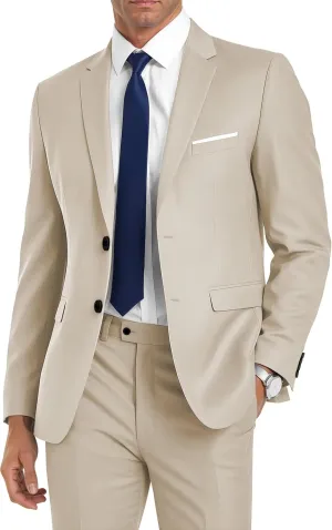 Men's Suit 2 Piece Slim Fit Suits for Men 2 Button Notched Lapel Solid Suit Jacket Pants Set for Wedding Prom