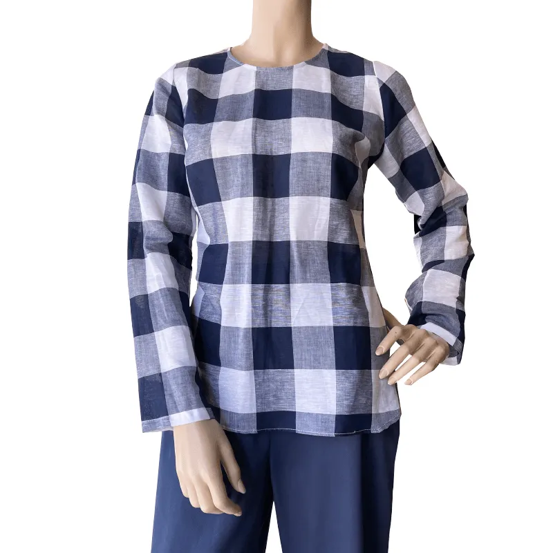 Smart Top Gingham - Blue