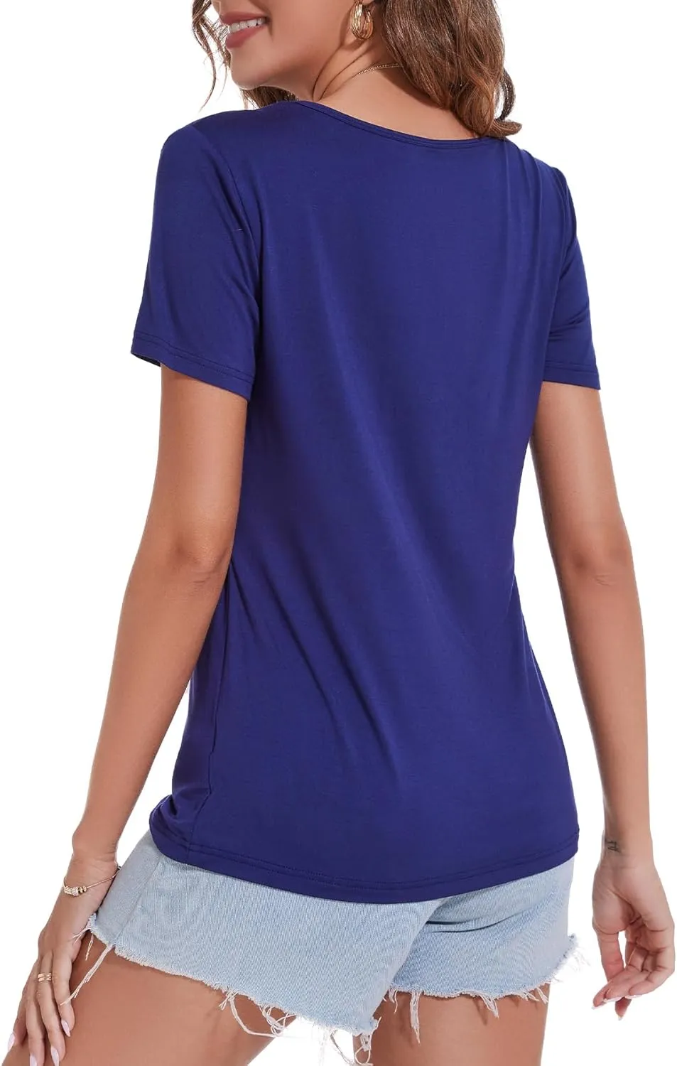 Sosolism 3 Pack Nursing Top Summer Short Sleeve Breastfeeding Shirts for Women Casual Round Neck Pumping Tshirts