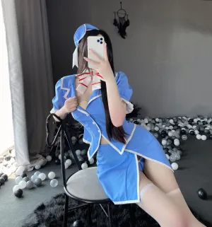 T-2532 Role play sexy flight attendant uniform seduction buttock passion set