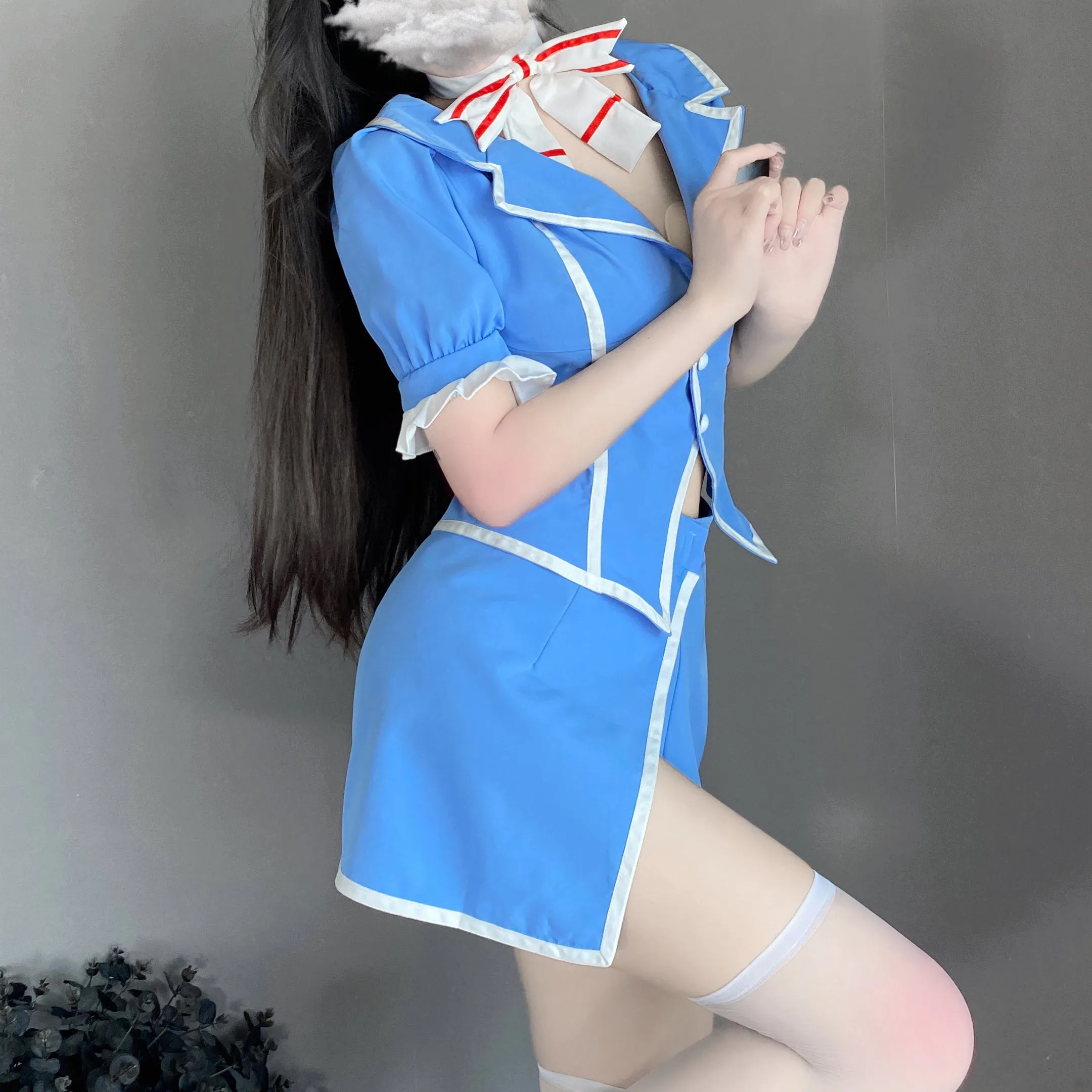 T-2532 Role play sexy flight attendant uniform seduction buttock passion set