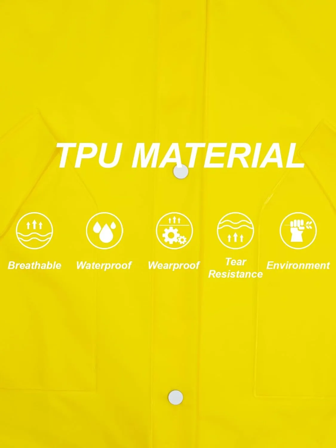 TPU Clear Rain Coat for Women - Waterproof Packable Fashion Rain Poncho with Hood Reusable Raincoat