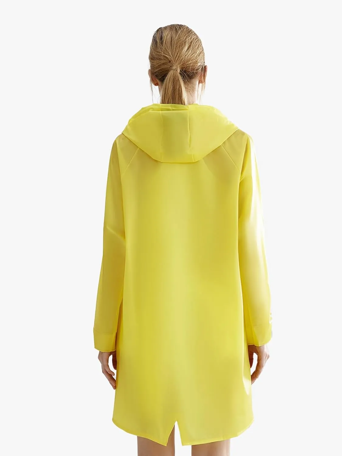 TPU Clear Rain Coat for Women - Waterproof Packable Fashion Rain Poncho with Hood Reusable Raincoat
