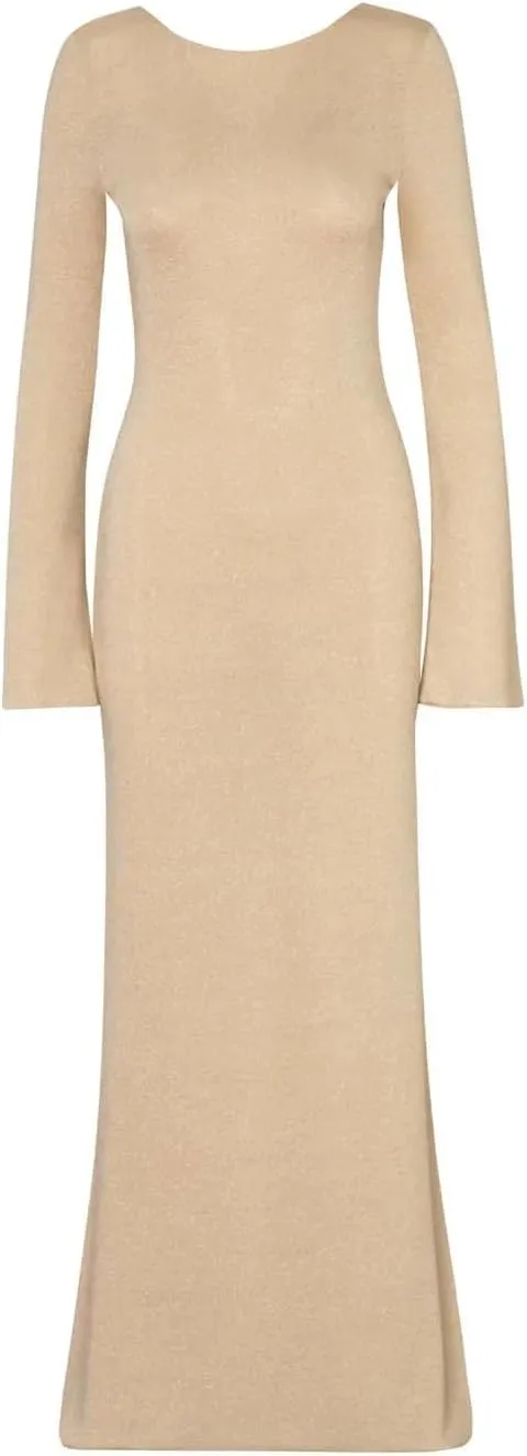 Women's Long Sleeve Ribbed Knit Maxi Dress - Musa